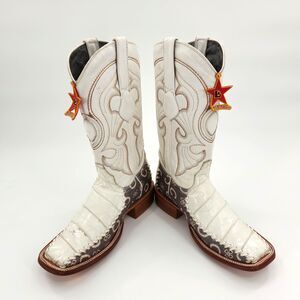Los Altos Eel Skin Cowboy Western Boots Women Size 8 Men 6  EE Handmade Mexico